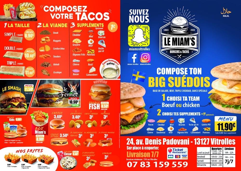 Le Miam's Vitrolles burger and tacos halal - Menu Image 1